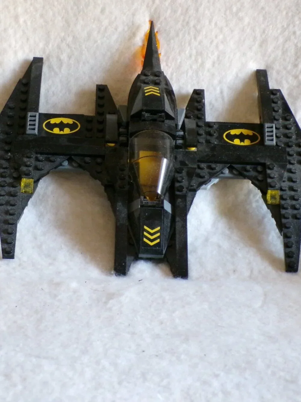 Lego Batplane with flames batman batmobile